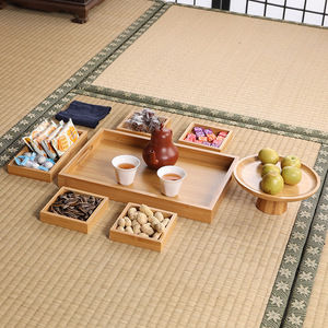 Bandeja de té de bambú Oogishido con compartimento para té y aperitivos, juego de servicio portátil para la ceremonia del té - Product Image 2