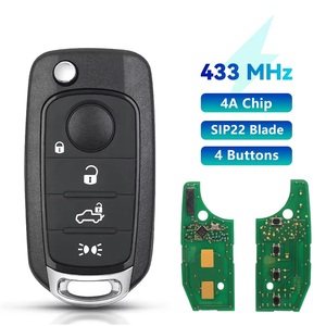 Clé intelligente 433Mhz pour <span class=keywords><strong>Fiat</strong></span> <span class=keywords><strong>500X</strong></span>/Egea/Tipo 2016-2018 Remplacement de la coque pliable avec <span class=keywords><strong>batterie</strong></span> et lame SIP22 - Product Image 2
