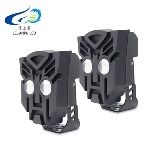 LELANPU Lámpara LED para Auto Todoterreno, <span class=keywords><strong>Mini</strong></span>, Blanca y Roja, con Flash Amarillo, 12W, Proyector LED para Motocicleta, 2 Lentes, Luz de Trabajo - Product Image 1