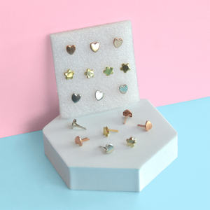 5*9mm kim loại mini brads scrapbooking giấy Fastener trong trái tim hoa hồng vàng bạc đen-bền khối mài mòn - Product Image 1