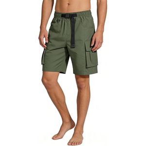 Men's Lightweight Cargo Shorts <b>Elastic</b> Waist Adjustable <b>Belt</b> Summer Casual Outdoor Wear Oxford Fabric - Product Image 6