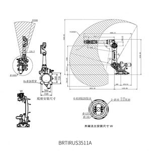 Borunte BRTIRUS3511A 6-Axis Heavy-Duty Palletizing <b>Robot</b> 3500mm IP40 Arm Material Handling Stacking 380V 2800W 1-Year Warranty - Product Image 4