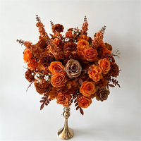 Boule de fleurs artificielles en soie orange brûlée L-320, faite à la main, pour mariage, Noël, remise de diplôme, centre de table
