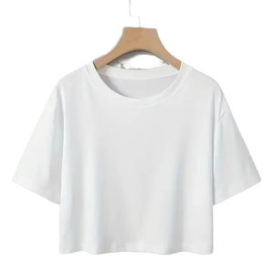 Camiseta Corta Holgada de Algodón y Poliéster para Hombre y Mujer, Estilo Mariposa, 180g, Teñido Liso, Transpirable, Verano, Hip Hop, Moda Urbana, OEM/ODM - Product Image 1