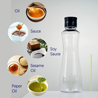 Bouteille d'huile en plastique de 250ml en verre incassable et de haute clarté pour huile de sésame camélia sucre bonbon au lait