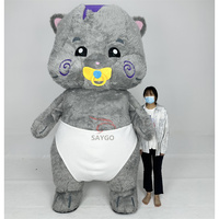 Costume de mascotte de chat de sucette réaliste Costume de mascottes de chat en peluche gonflable de 2m Costume Animal Cosplay adultes Air Blow bébé chat à vendre