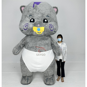 Realistico ciuccio gatto mascotte <span class=keywords><strong>Costume</strong></span> 2m gonfiabile gatto peluche mascotte <span class=keywords><strong>Costume</strong></span> animale Cosplay adulti aria soffiare Baby gatto per la vendita - Product Image 2