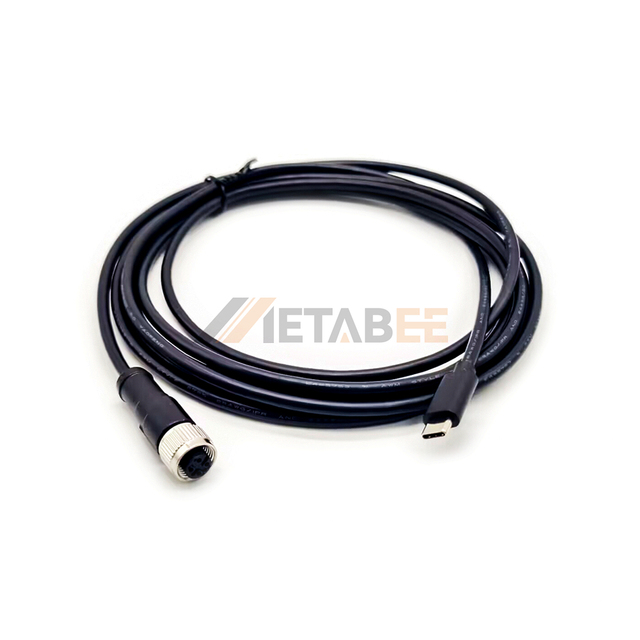 M12 A Code 4 Pin 4Pin Female to USB Type A C Male 3m RS485 RS232 Can Bus Connector Data Cable