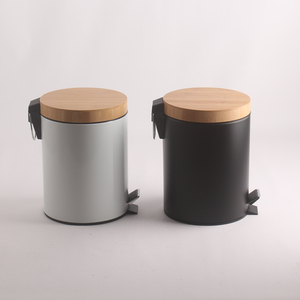 Nature Bamboo Lid <strong>Toilet</strong> <strong>Brush</strong> with Bamboo Element Pedal <strong>Bin</strong> <strong>Bathroom</strong> <strong>Sets</strong> - Product Image 4