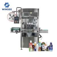 Machine industrielle automatique numérique électrique pour l'étiquetage de bouteilles d'eau et de canettes par film rétractable, avec contrôle par écran tactile PLC, pour étiquettes PVC