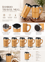 Ensemble de tasses en bambou personnalisées, tasses à café réutilisables avec logo personnalisé pour les cadeaux d'entreprise et les acheteurs de marques éco-responsables