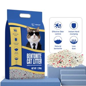 Venta Directa de Fábrica: Arena Sanitaria Mineral de Bentonita de Sodio para Gatos, Varios Tamaños (10L, 25KG), Venta al por Mayor a Granel, Baja en Polvo, Aglomerante - Product Image 1
