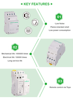 Contacteur modulaire silencieux EBASEE EBS5CH 2M2P 63A AC 230V Rail DIN |   Éclairage domestique, CVC, contrôle de pompe de piscine, CE |   Usine OEM