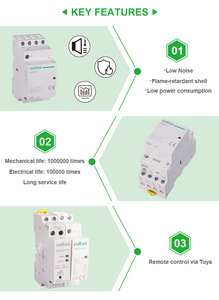 <span class=keywords><strong>Contacteur</strong></span> modulaire silencieux EBASEE EBS5CH 2M2P 63A AC 230V Rail DIN |   Éclairage domestique, CVC, contrôle de pompe de <span class=keywords><strong>piscine</strong></span>, CE |   Usine OEM - Product Image 6