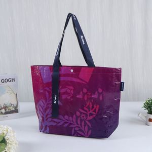 Sac fourre-tout promotionnel personnalisé pas cher, publicitaire, coloré, imprimé, en polypropylène tissé, sac de shopping mignon rose en PP tissé - Product Image 1