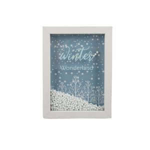 Caja de Sombra 3D de Madera Profunda, Diseño Creativo Más Popular al por Mayor, 4x6 Pulgadas, Invierno Encantado Blanco, para Niños - Product Image 1