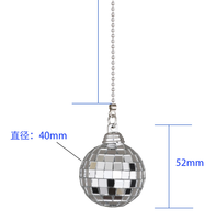 Chaîne de tirage pour ventilateur de plafond boule disco, interrupteur de remplacement 12 pouces en argent miroir pour ventilateurs de plafond, lampes de table, luminaires