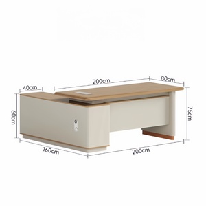 Escritorio Ejecutivo de Lujo, Moderno, de Madera, Mesa de Oficina para Jefe, Escritorio de <span class=keywords><strong>Director</strong></span> de Alta Gama con Gabinete Lateral, Muebles de Oficina Grandes para CEO - Product Image 6