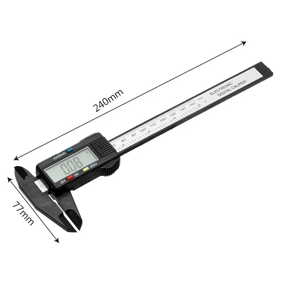 150mm 6 Inch LCD Digital Electronic Carbon Fiber Vernier Caliper Gauge Micrometer Measuring Tool Digital Tools Calipers