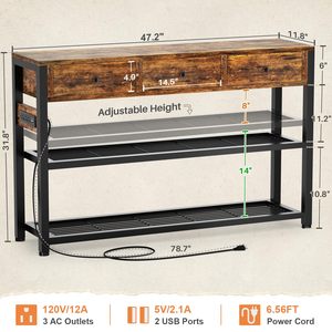 Mesa Consola Moderna de Madera SENYU con 3 Cajones de Almacenamiento para Entrada o Sala de Estar - Product Image 2