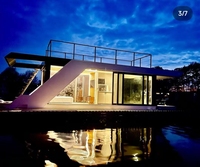 Nouveau Design Très Populaire Bateau Ponton Flottant en Aluminium de Qualité Marine, Maison Flottante pour Vacances et Fêtes de Famille