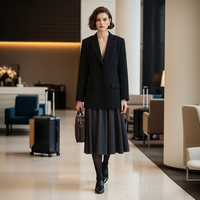 Robe de bureau pour femme, nouvelle collection automne 2025, style européen et américain, design formel et tendance, patchwork