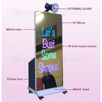 Photomaton miroir Photomaton Lcd à écran tactile de 76 pouces avec coque d'imprimante instantanée intérieure et étui de vol gratuit pour l'expédition