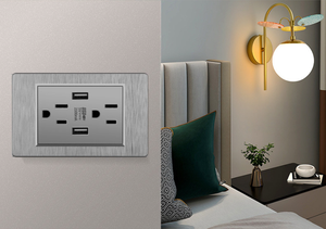 Amerikanische Stromschalter und 15A USB-C Wandsteckdose für Zuhause, <span class=keywords><strong>2</strong></span> Ladestecker, 250V PC EU Elektrogeräte-Zubehör - Product Image 5