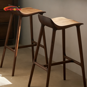 Tabouret de bar sans accoudoirs en bois de frêne <span class=keywords><strong>scandinave</strong></span>, repose-pieds, hôtel, café, restaurant, mobilier de loisirs, chaises de bar rembourrées - Product Image 6