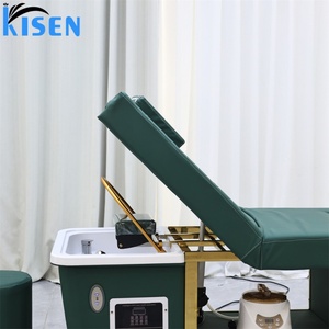 KISEN Lit de lavage électrique multifonctionnel et moderne avec circulation d'eau, fonction spa pour la tête, dossier inclinable et pédicure pour salon de coiffure et de beauté - Product Image 3
