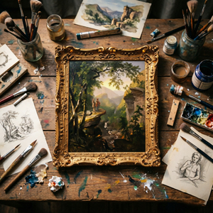 Kindred Spirits Asher Brown Durand Hudson River School - Marco de Fotos de Resina con Paisaje, Arte de Pared Enmarcado Vintage, Decoración del Hogar Hecha a Mano - Product Image 6