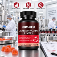 Gummies de créatine OEM ODM, créatine monohydrate, saveur orange, supplément nutritionnel quotidien, fabricant de marque privée, sur mesure