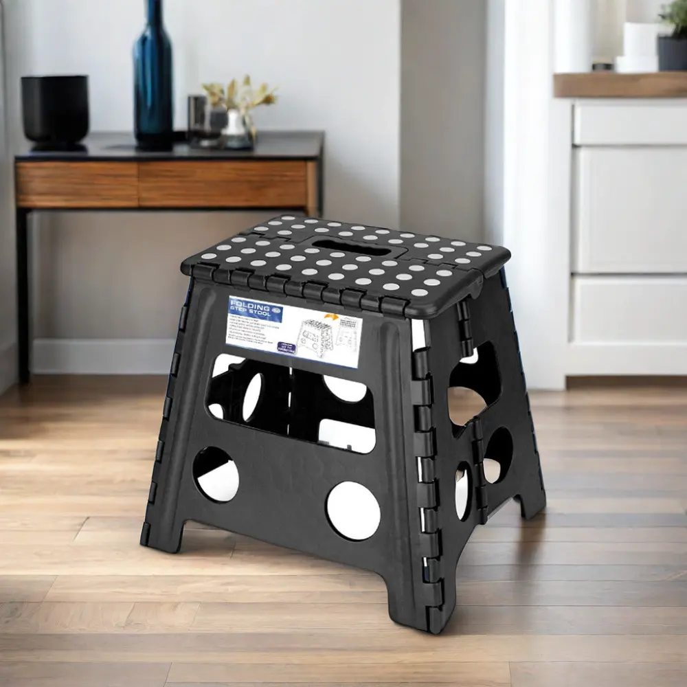 Tabouret de marche pliant pour enfant, nouveauté, 13 pouces, noir et bleu