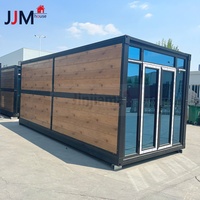 JJM Maison préfabriquée pliable en conteneur de 20 pieds, pliable, mobile, résidentielle, mur en verre, bureau, bâtiment