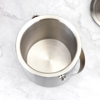 Seau à glace isotherme double paroi 3L en acier inoxydable avec pelle à glace et pinces, anti-fuite, pour fêtes, bars, cocktails, vente en gros, OEM