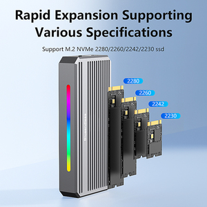 USB4 <span class=keywords><strong>M</strong></span>.2 NVME SSD penutup portabel eksternal 40Gbps M2 SSD M2 casing SSD ke USB 4 USB C dengan kipas - Product Image 6