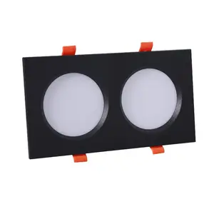 الأبيض الأسود راحة مستطيلة LED واحدة مزدوجة رؤساء إضاءة للسقف مربعة النازل Gimbal أسفل ضوء 110V-220V