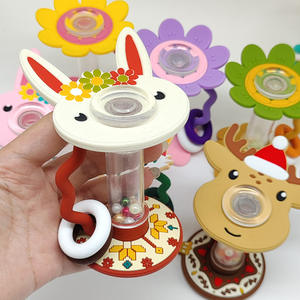 2025 Noël bébé hochet nouveau Design bébé <span class=keywords><strong>anneau</strong></span> de <span class=keywords><strong>dentition</strong></span> sensoriel sans BPA <span class=keywords><strong>anneau</strong></span> en bois avec <span class=keywords><strong>Silicone</strong></span> doux de qualité alimentaire pour les enfants cadeau - Product Image 3