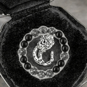 <span class=keywords><strong>Bracciale</strong></span> Unisex di Alta Qualità in <span class=keywords><strong>Ossidiana</strong></span> <span class=keywords><strong>Nera</strong></span> Naturale con Otto Perle d'Argento, Catena a Croce Thailandese Retrò e Trendy per Feste - Product Image 3