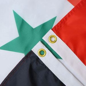 ธงไซส์สั่งทำพิเศษ 3x5 ฟุต สีเขียว ขาว ดำ ผ้าโพลีเอสเตอร์ 68D ขนาด 90 x 150 ซม. ธงชาติซีเรีย โลโก้สั่งทำ สไตล์สปอร์ต สำหรับใช้ในการส่งเสริมการขาย - Product Image 3