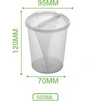 Gobelets jetables en plastique PP pour Bubble Tea avec couvercle, double compartiment, pour boisson Boba et jus