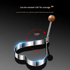 Moule à œufs pochés anti-débordement en acier inoxydable 316 épaissi, boule de riz magique, modèle de cuisson d'œufs DIY, cuisinière à omelette sécurisée 316 - Product Image 5