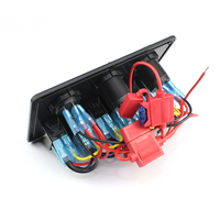 Panneau de commutation à bascule double LED étanche 6 interrupteurs marche/arrêt avec prise allume-cigare USB et voltmètre, certifié CE ROHS pour bateau