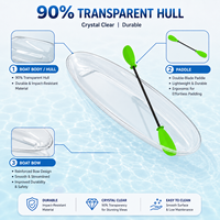 Transparentes Einpersonen-Kajak aus Polycarbonat mit Aluminiumrahmen für Resort-Vermietung, Kristallklare Wasserbesichtigung und Seen