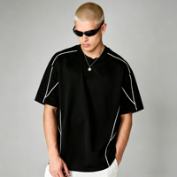 T-shirt en coton épais 300 g/m² personnalisé, coupe ample oversize pour homme, imprimé graphique, streetwear, t-shirt délavé pour homme