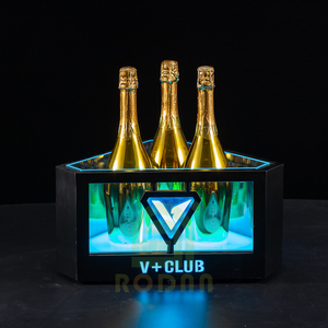 MingXin Barware 8D08 Seau à glace en métal à double paroi en forme de diamant - Product Image 1
