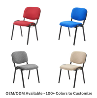 Muebles de Comedor, Sillas Apilables con Estructura Metálica, Silla Tapizada con Respaldo de Tela, Sillas para Visitantes de Restaurantes