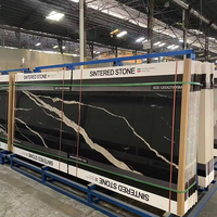 HILITE Foshan Sintered Stone Ukuran Slab Besar Ubin Dinding Putih Keramik Latar Belakang Area TV untuk 1200x2400 Grosir Kamar Mandi Villa