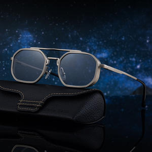 Polo Haus Lunettes de soleil à monture carrée pour hommes, en métal, double pont, protection UV400, classe 2, KSL-98290 - Product Image 1