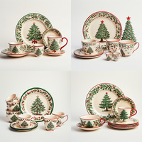 Assiette en céramique américaine non toxique, lavable, motif personnalisé, forme poisson, 6 à 10 pièces, vente en gros de Noël